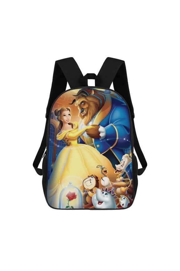 17 Inch Classic Shoulder Bag, Beauty And Beast Backpack Travel Knapsack Lightweight Daypack Outdoor