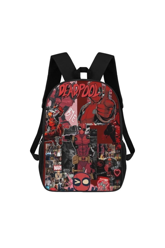 17 Inch Classic Shoulder Bag, Deadpool Backpack Travel Knapsack Lightweight Daypack Outdoor