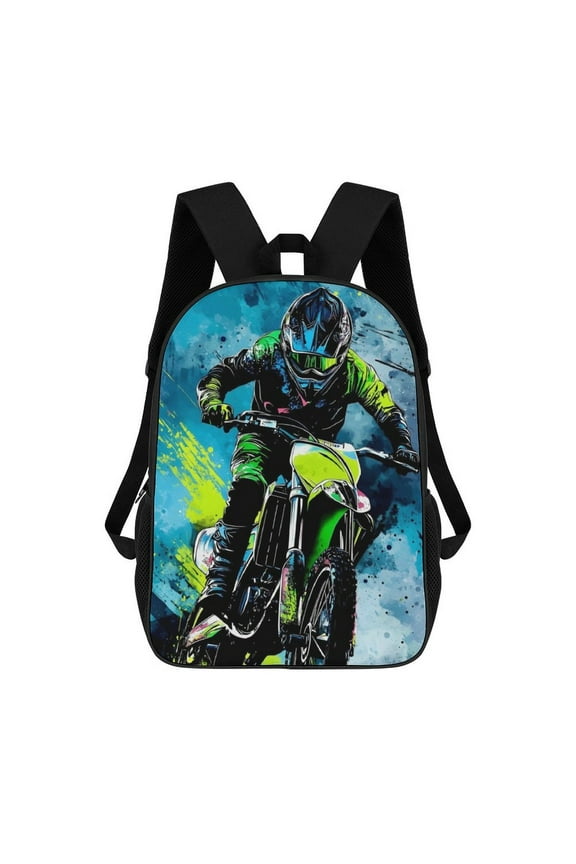 17 Inch Classic Shoulder Bag, Dirt Bike Backpack Travel Motorcycle Knapsack Lightweight Daypack Outdoor