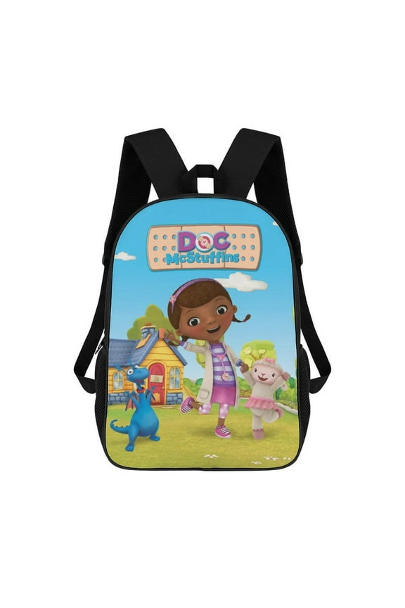 17 Inch Classic Shoulder Bag, Doc McStuffins Backpack Travel Knapsack Lightweight Daypack Outdoor