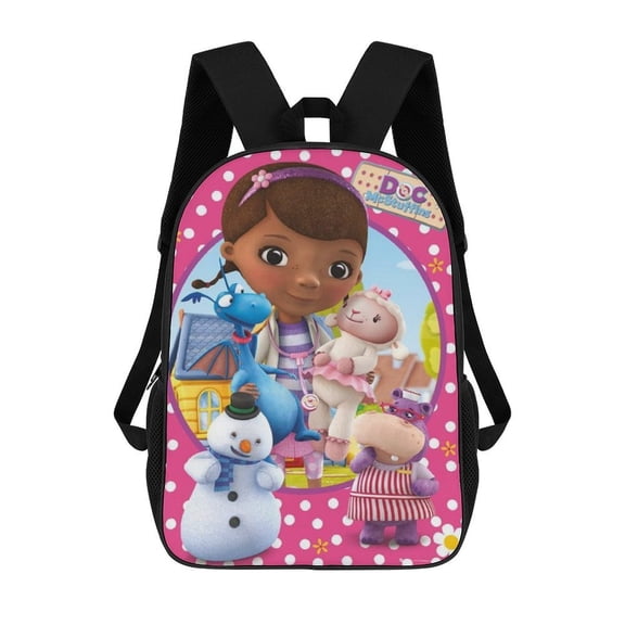 17 Inch Classic Shoulder Bag, Doc McStuffins Backpack Travel Knapsack Lightweight Daypack Outdoor