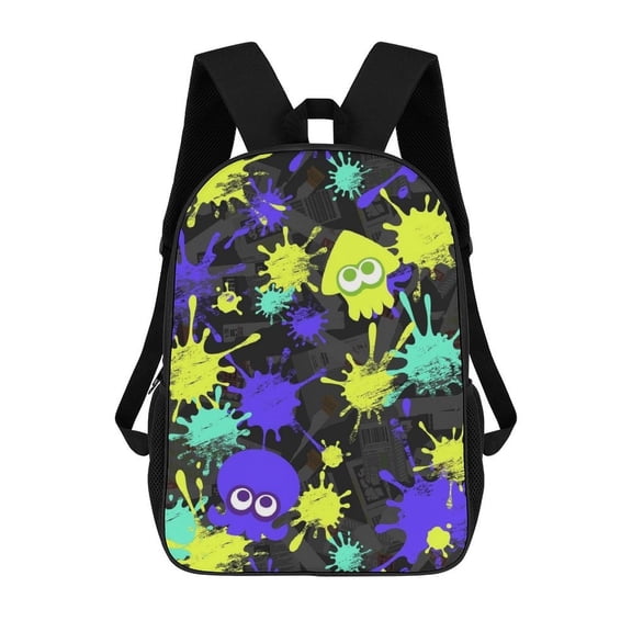 17 Inch Classic Shoulder Bag, Splatoon Backpack Travel Knapsack Lightweight Daypack Outdoor