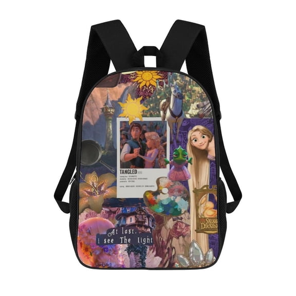 17 Inch Classic Shoulder Bag, Tangled Backpack Travel Knapsack Lightweight Daypack Outdoor