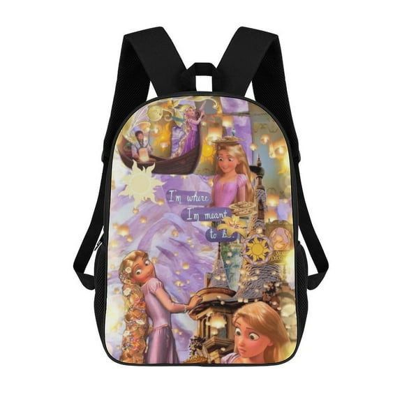 17 Inch Classic Shoulder Bag, Tangled Backpack Travel Knapsack Lightweight Daypack Outdoor