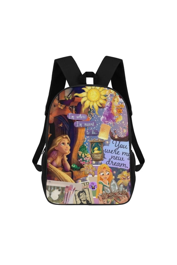 17 Inch Classic Shoulder Bag, Tangled Backpack Travel Knapsack Lightweight Daypack Outdoor