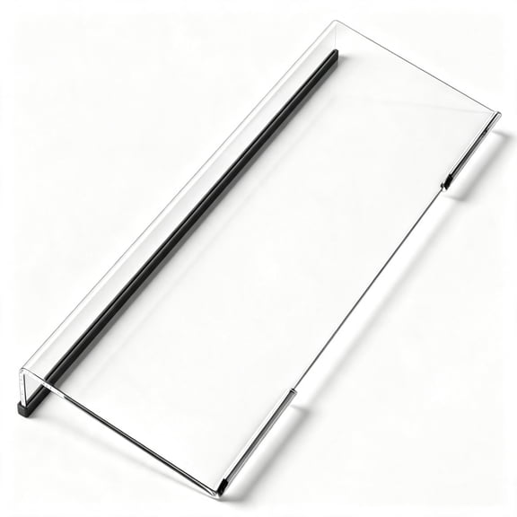 17 Inch Acrylic Keyboard Stand, Ergonomic Tilt Keyboard Riser Tray with Anti-Slip Silicone Strips, Transparent Holder for Comfort Typing, Fit Office Desk Home School, Clear