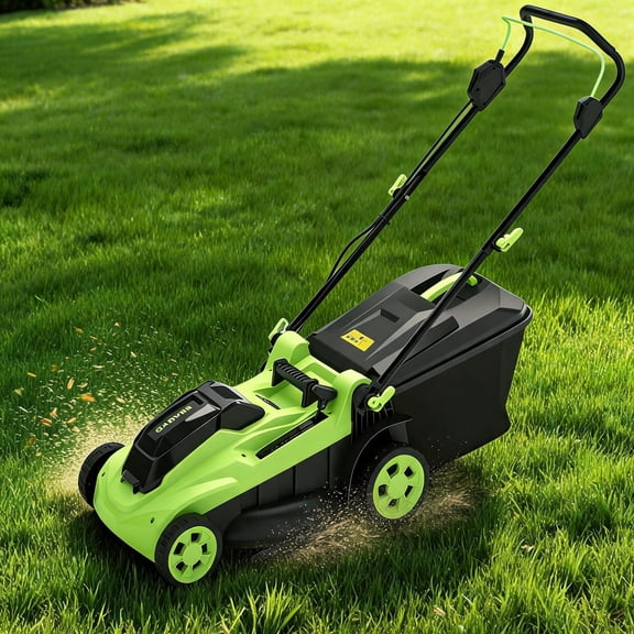17-Inch Cordless Lawn Mower, with Mulching & Bagging, 6 Height Settings