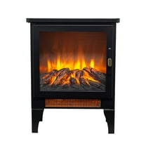 17 Inch Freestanding Electric Fireplace Stove Heater With Stunning 3D Flame Effect Ideal For Year-Round Warmth