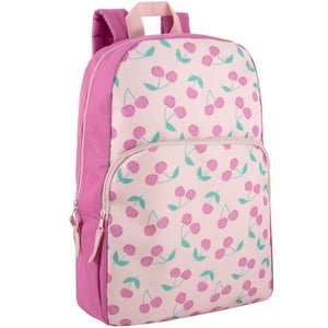Mochila estampada de 17 pulgadas para viajes y desplazamientos, estampado de cerezas alegres