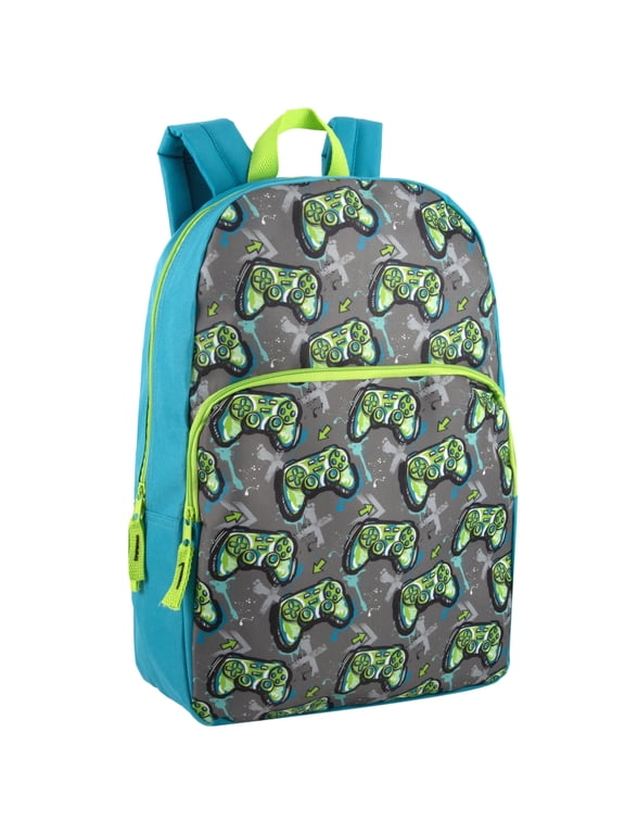 17 Inch Fun Printed Backpack for Commute and Travel in Game Controllers Print