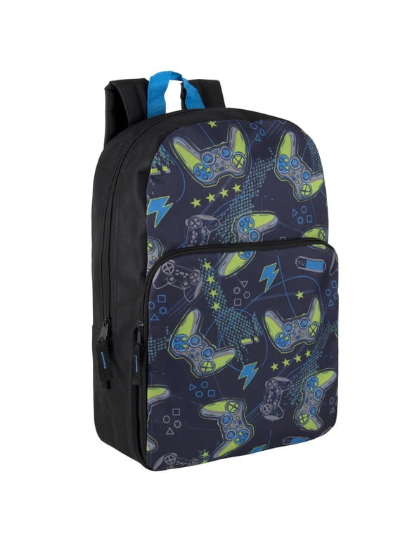 17 Inch Fun Printed Backpack for Commute and Travel in Gamer’s Print