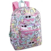 17 Inch Girls Backpack with Side Pockets for School, Travel, Commuting, Hiking and Camping - Unicorns, Ice Cream & Rainbows