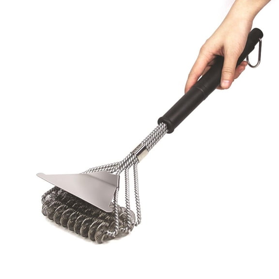 17 Inch Grill Cleaning Brush Bristle Free, Ideal BBQ Grill Accessories Gift for Christmas, Safe BBQ Cleaning Grill Brush, Stainless Steel BBQ Brush for Gas Charcoal Porcelain Grill