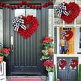 thumbnail image 1 of 17-Inch Heart Shaped Valentine Wreath For Front Door, Outdoor Valentine Decorations For Home, Festive Wreath Decoration For Indoor & Outdoor Valentine's Day Use, 1 of 7