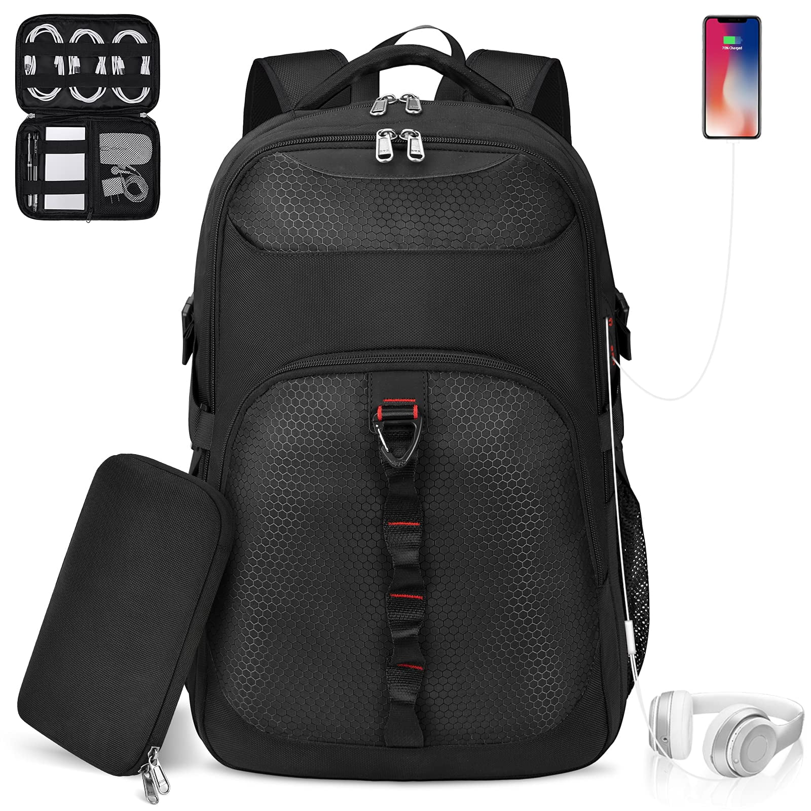HILUSEN Extra Large Backpack for Men 50L, Insulated Cooler Lunch Box  Backpack, Water Resistant 17inch Travel Laptop Work Backpack with USB  Charging