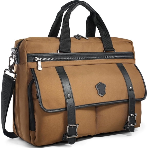 17-Inch Laptop Briefcases for Men, 4-Compartments Business Briefcase 13Pockets & Shoulder Bags, Expandable For Man, Compact Mens Messenger Bags Work