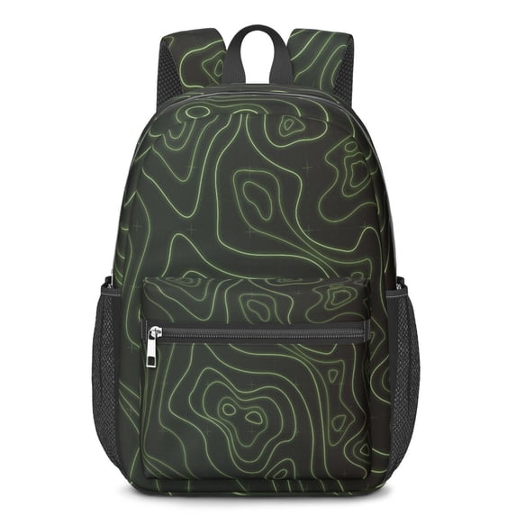 17 Inch Lightweight Backpack,PVC Waterproof Oxford Fabric, Ergonomically Designed, with Large Capacity, Adventure Map Print