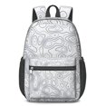 thumbnail image 1 of 17 Inch Lightweight Backpack,PVC Waterproof Oxford Fabric, Ergonomically Designed, with Large Capacity, Adventure Map Print, 1 of 5