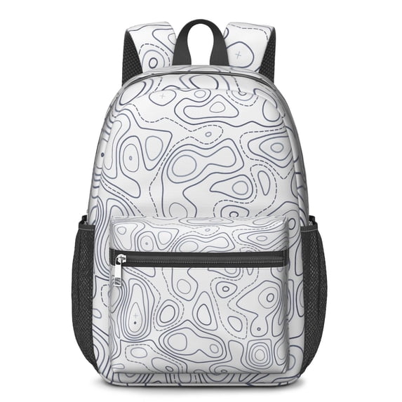 17 Inch Lightweight Backpack,PVC Waterproof Oxford Fabric, Ergonomically Designed, with Large Capacity, Adventure Map Print