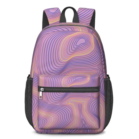 17 Inch Lightweight Backpack,PVC Waterproof Oxford Fabric, Ergonomically Designed, with Large Capacity, Adventure Map Print