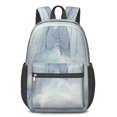 thumbnail image 1 of 17 Inch Lightweight Backpack,PVC Waterproof Oxford Fabric, Ergonomically Designed, with Large Capacity, Aqua Blue Watercolor, 1 of 5