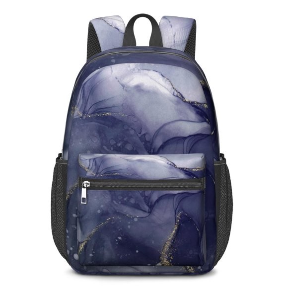 17 Inch Lightweight Backpack,PVC Waterproof Oxford Fabric, Ergonomically Designed, with Large Capacity, Aqua Blue Watercolor