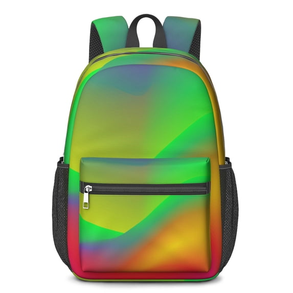 17 Inch Lightweight Backpack,PVC Waterproof Oxford Fabric, Ergonomically Designed, with Large Capacity, Aurora Wave Print
