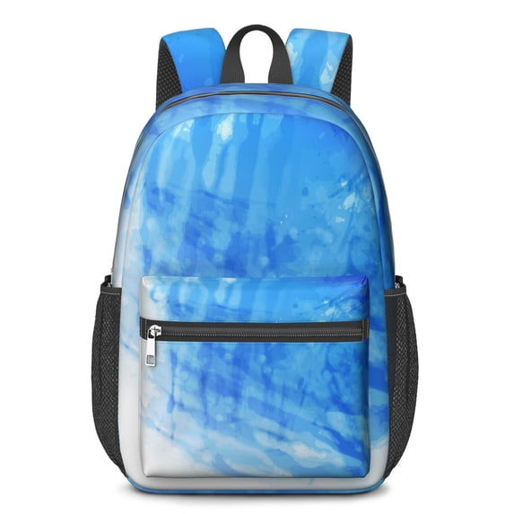 17 Inch Lightweight Backpack,PVC Waterproof Oxford Fabric, Ergonomically Designed, with Large Capacity, Aurora Wave Print