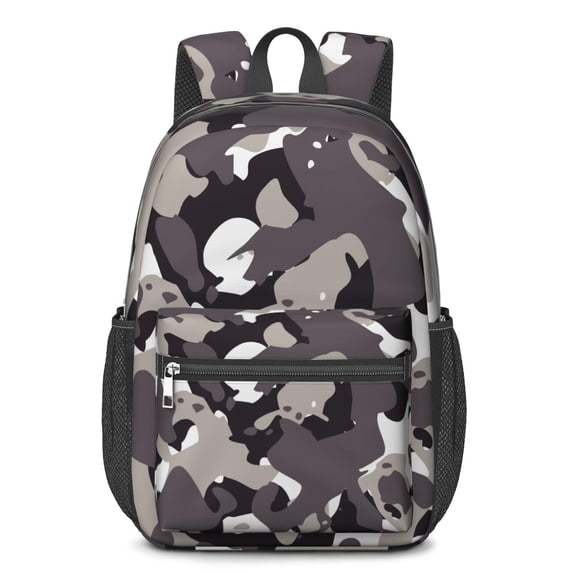 17 Inch Lightweight Backpack,PVC Waterproof Oxford Fabric, Ergonomically Designed, with Large Capacity, Camouflage Print