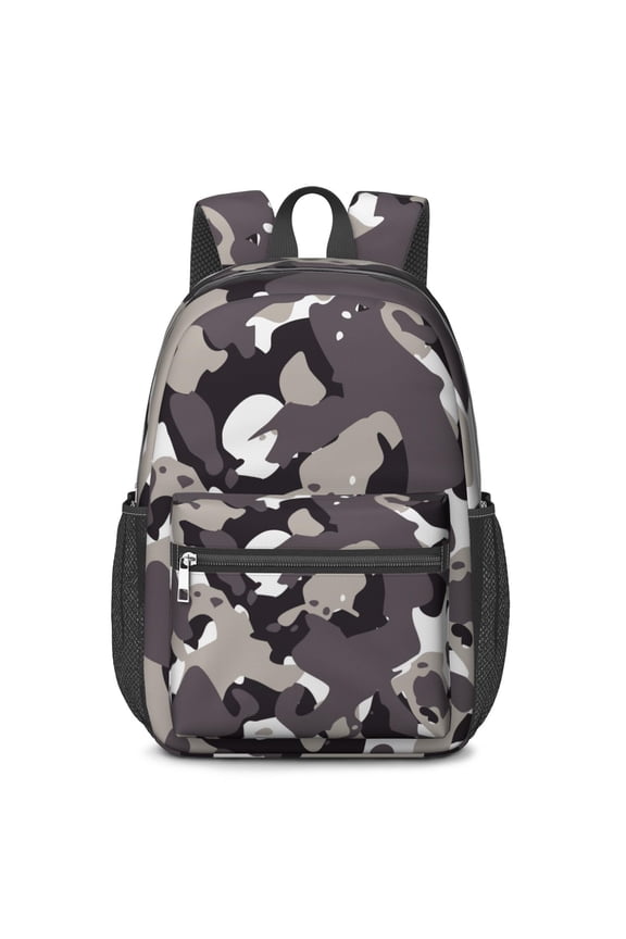 17 Inch Lightweight Backpack,PVC Waterproof Oxford Fabric, Ergonomically Designed, with Large Capacity, Camouflage Print