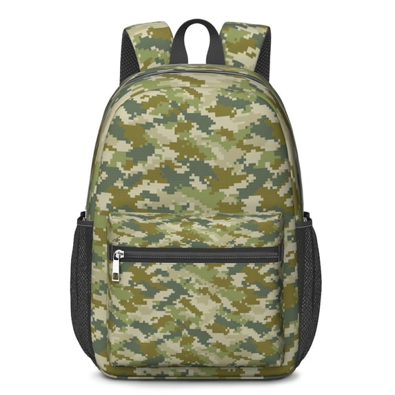 17 Inch Lightweight Backpack,PVC Waterproof Oxford Fabric, Ergonomically Designed, with Large Capacity, Camouflage Print