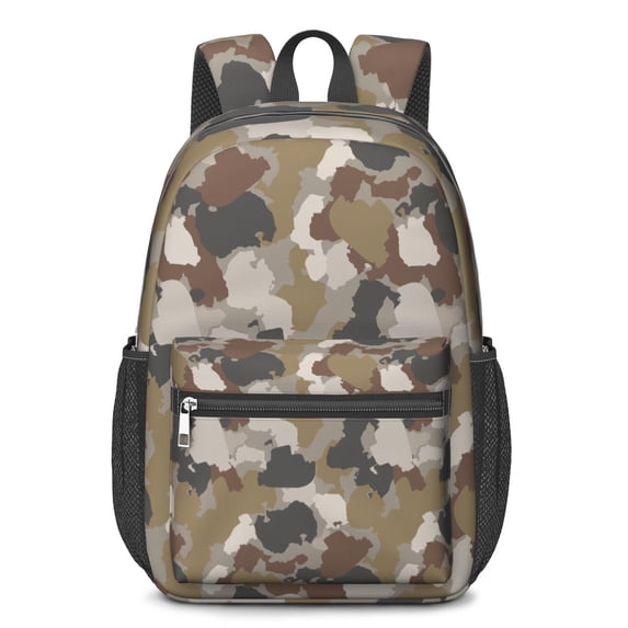 17 Inch Lightweight Backpack,PVC Waterproof Oxford Fabric, Ergonomically Designed, with Large Capacity, Camouflage Print