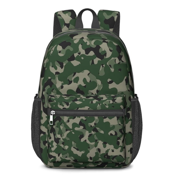 17 Inch Lightweight Backpack,PVC Waterproof Oxford Fabric, Ergonomically Designed, with Large Capacity, Camouflage Print