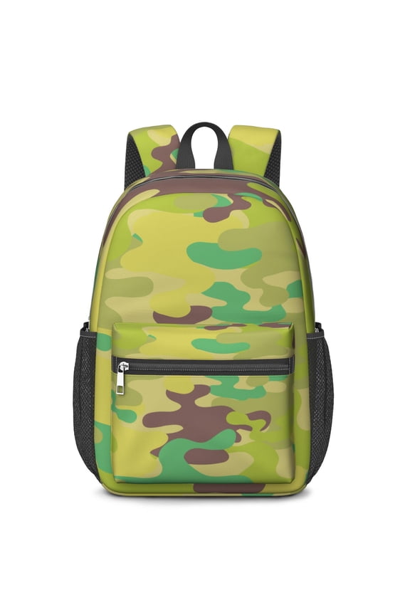 17 Inch Lightweight Backpack,PVC Waterproof Oxford Fabric, Ergonomically Designed, with Large Capacity, Camouflage Print