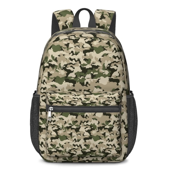 17 Inch Lightweight Backpack,PVC Waterproof Oxford Fabric, Ergonomically Designed, with Large Capacity, Camouflage Print