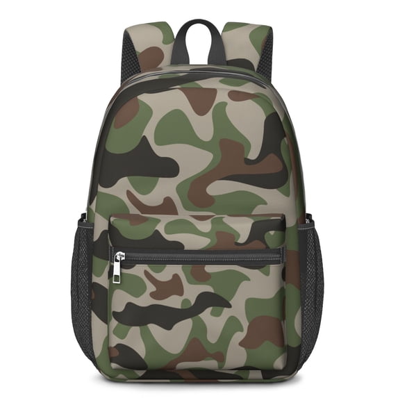 17 Inch Lightweight Backpack,PVC Waterproof Oxford Fabric, Ergonomically Designed, with Large Capacity, Camouflage Print