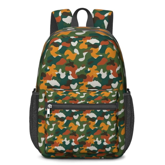 17 Inch Lightweight Backpack,PVC Waterproof Oxford Fabric, Ergonomically Designed, with Large Capacity, Camouflage Print