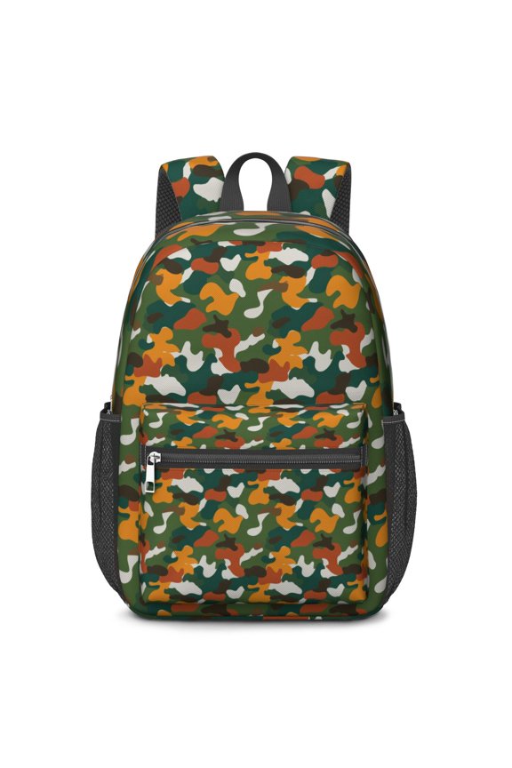 17 Inch Lightweight Backpack,PVC Waterproof Oxford Fabric, Ergonomically Designed, with Large Capacity, Camouflage Print