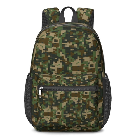 17 Inch Lightweight Backpack,PVC Waterproof Oxford Fabric, Ergonomically Designed, with Large Capacity, Camouflage Print