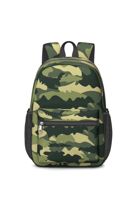 17 Inch Lightweight Backpack,PVC Waterproof Oxford Fabric, Ergonomically Designed, with Large Capacity, Camouflage Print
