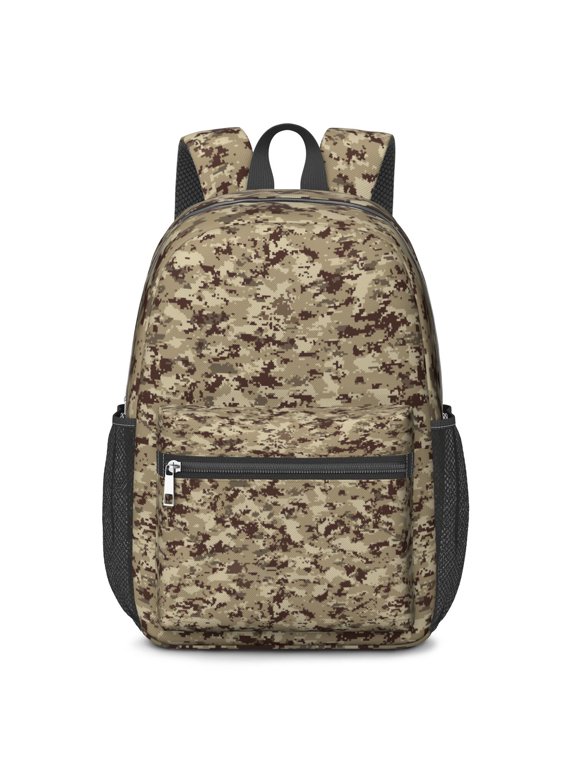 17 Inch Lightweight Backpack,PVC Waterproof Oxford Fabric, Ergonomically Designed, with Large Capacity, Camouflage Print