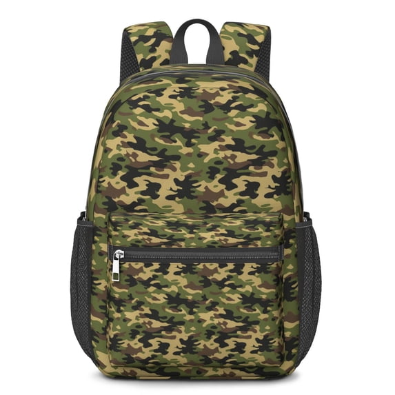 17 Inch Lightweight Backpack,PVC Waterproof Oxford Fabric, Ergonomically Designed, with Large Capacity, Camouflage Print