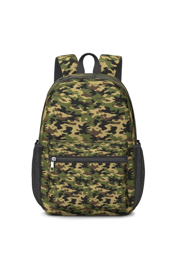 17 Inch Lightweight Backpack,PVC Waterproof Oxford Fabric, Ergonomically Designed, with Large Capacity, Camouflage Print