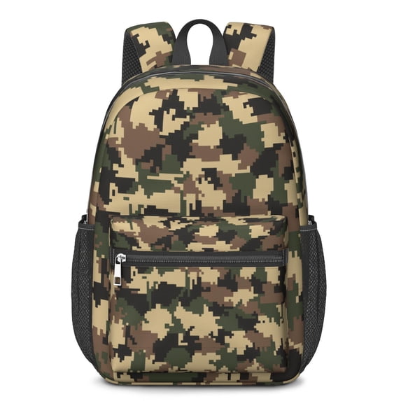17 Inch Lightweight Backpack,PVC Waterproof Oxford Fabric, Ergonomically Designed, with Large Capacity, Camouflage Print