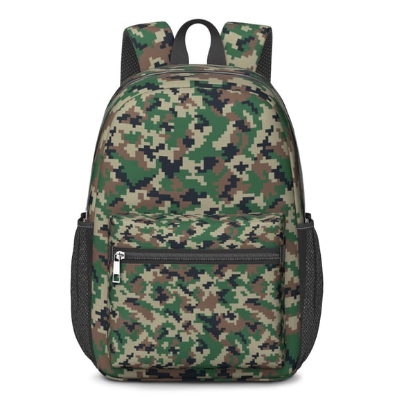 17 Inch Lightweight Backpack,PVC Waterproof Oxford Fabric, Ergonomically Designed, with Large Capacity, Camouflage Print