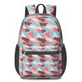 thumbnail image 1 of 17 Inch Lightweight Backpack,PVC Waterproof Oxford Fabric, Ergonomically Designed, with Large Capacity, Camouflage Print, 1 of 5