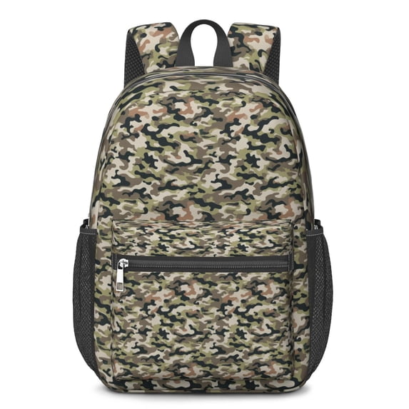 17 Inch Lightweight Backpack,PVC Waterproof Oxford Fabric, Ergonomically Designed, with Large Capacity, Camouflage Print