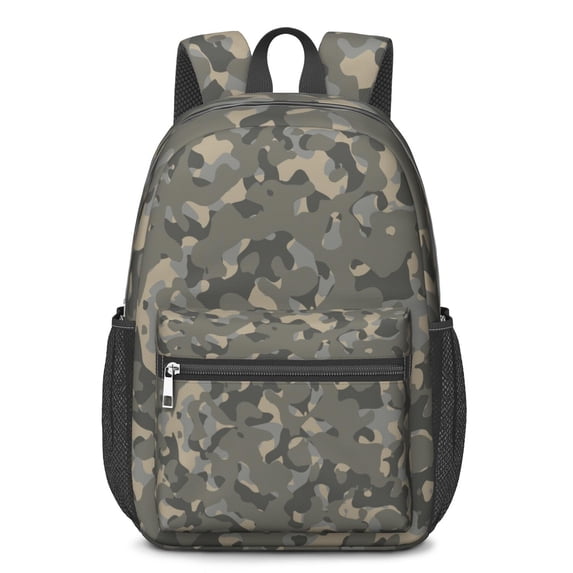 17 Inch Lightweight Backpack,PVC Waterproof Oxford Fabric, Ergonomically Designed, with Large Capacity, Camouflage Print