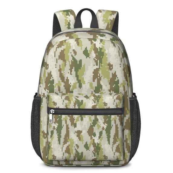 17 Inch Lightweight Backpack,PVC Waterproof Oxford Fabric, Ergonomically Designed, with Large Capacity, Camouflage Print