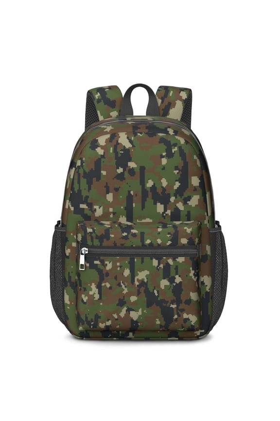 17 Inch Lightweight Backpack,PVC Waterproof Oxford Fabric, Ergonomically Designed, with Large Capacity, Camouflage Print